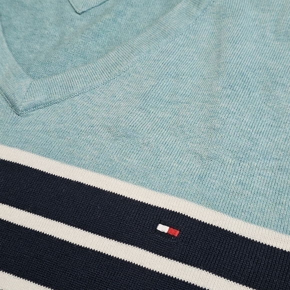 Tommy Hilfiger Mens Signature Coast Pullover V--Neck Sweater Navy XL - Picture 4 of 8